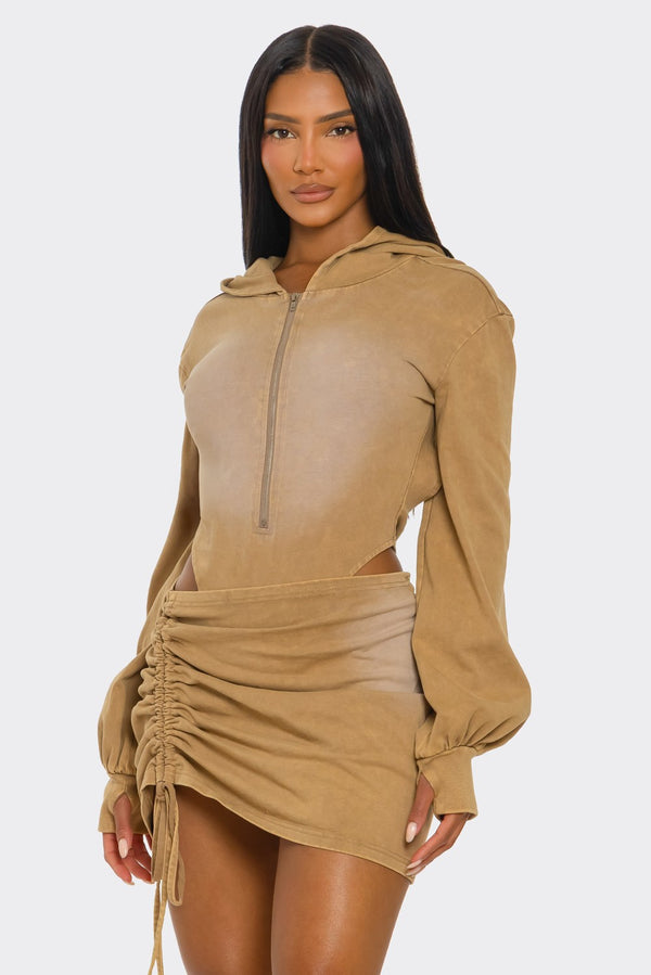 Sandstorm Flex 2-Piece Hoodie Bodysuit Set